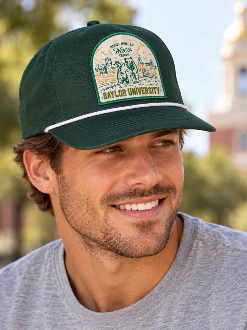 Baylor University Dark Green Rope Trucker Hat Green Logo Cap Adjustable Sendero